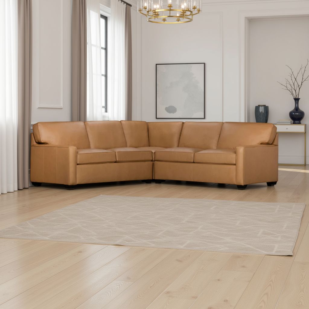 Klaussner Kenton L- Shaped Leather Sectional Sofa-ComfortDesign