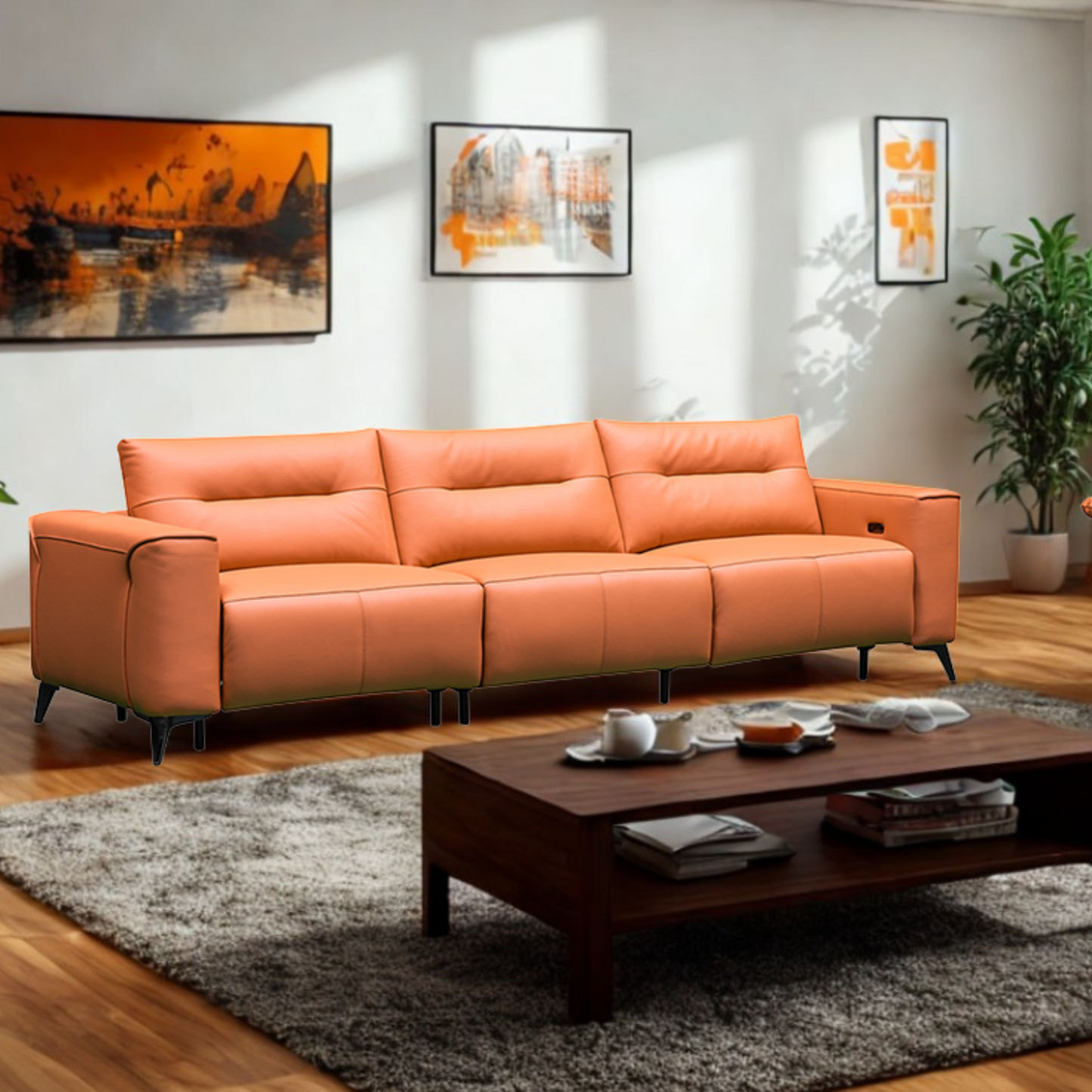 Klaussner Alessandro 3 Seater Leather Power Recliner Sofa-Comfortfurniture