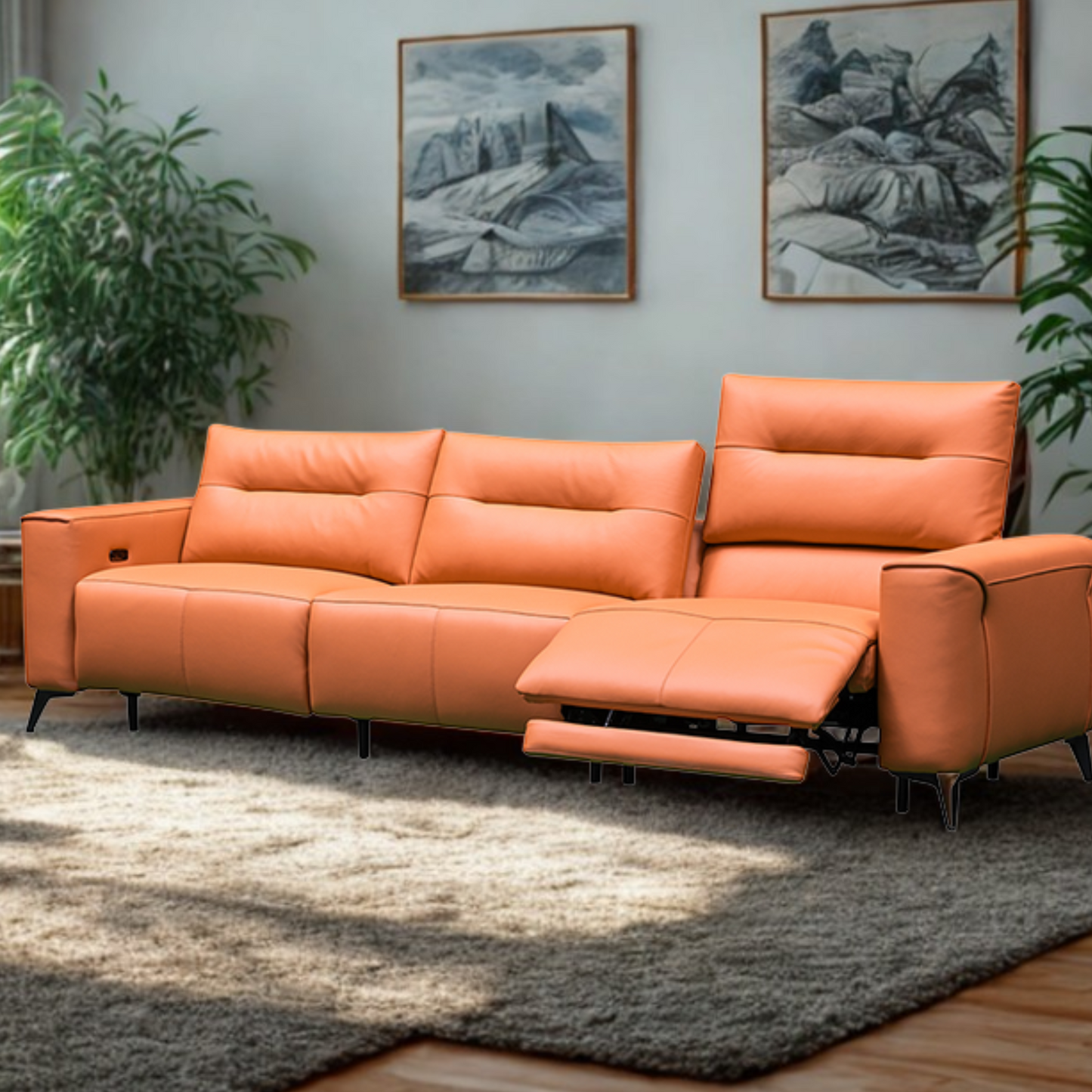Klaussner Alessandro 3 Seater Leather Power Recliner Sofa-Comfortfurniture