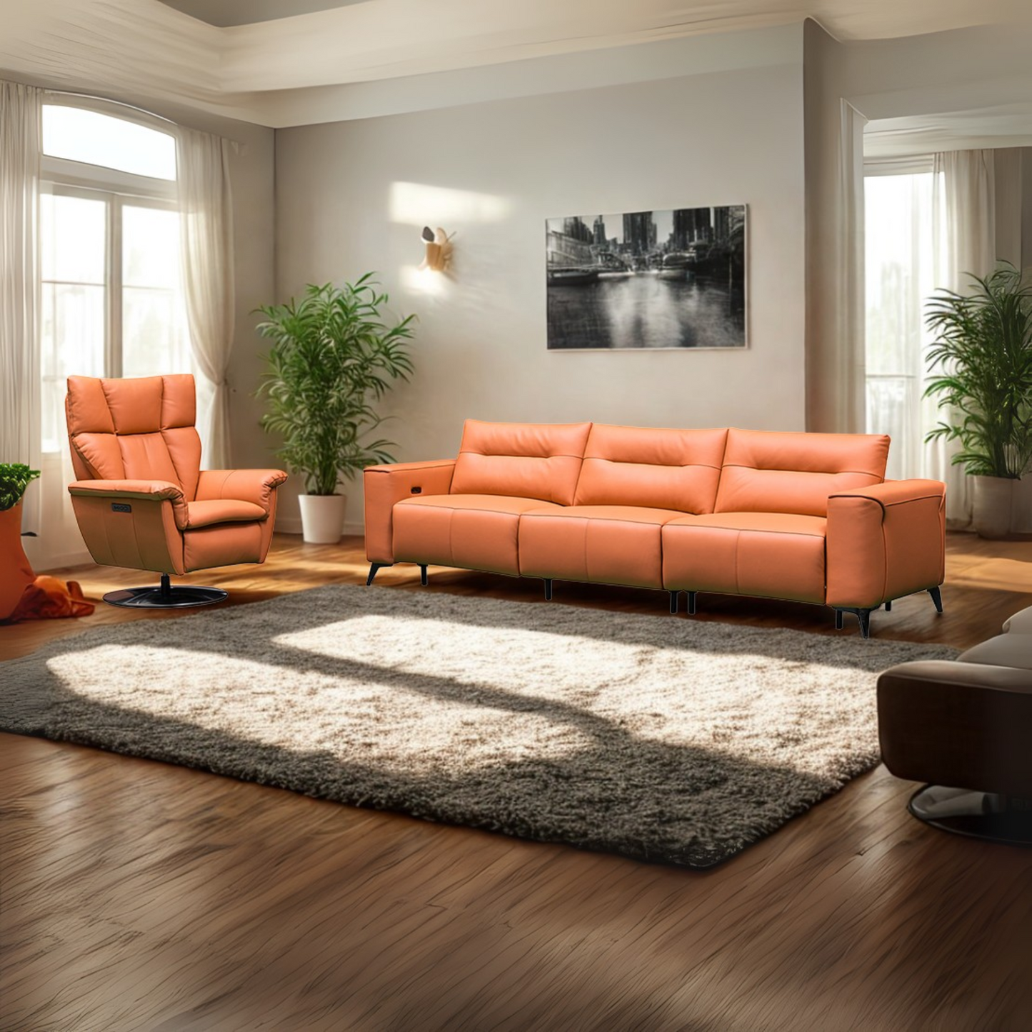 Klaussner Alessandro 3 Seater Leather Power Recliner Sofa-Comfortfurniture