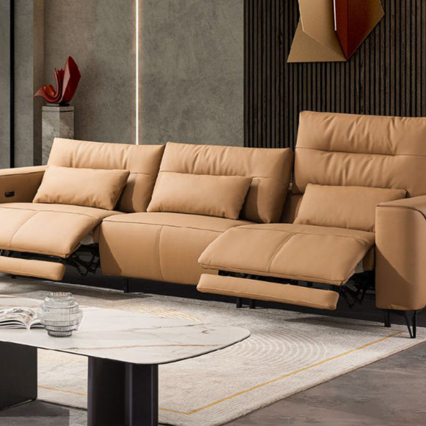 Klaussner Alessandro 3 Seater Leather Power Recliner Sofa-Comfortfurniture