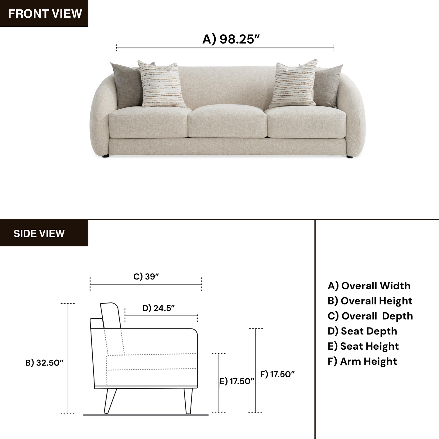 Bernhardt Living Austen Beige Tan Fabric 3-Seater Sofa