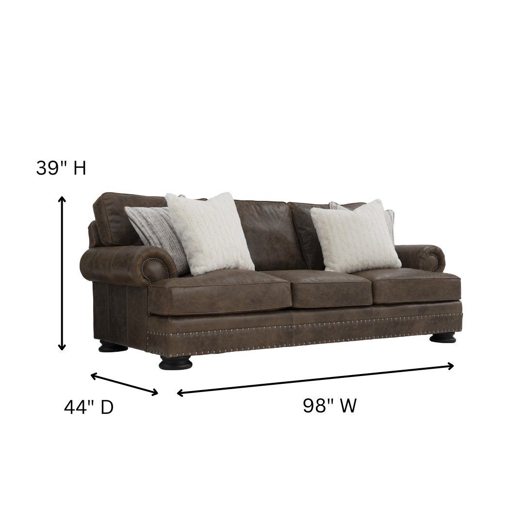 Bernhardt 3 Seater Foster Sofa With Rolled Arms