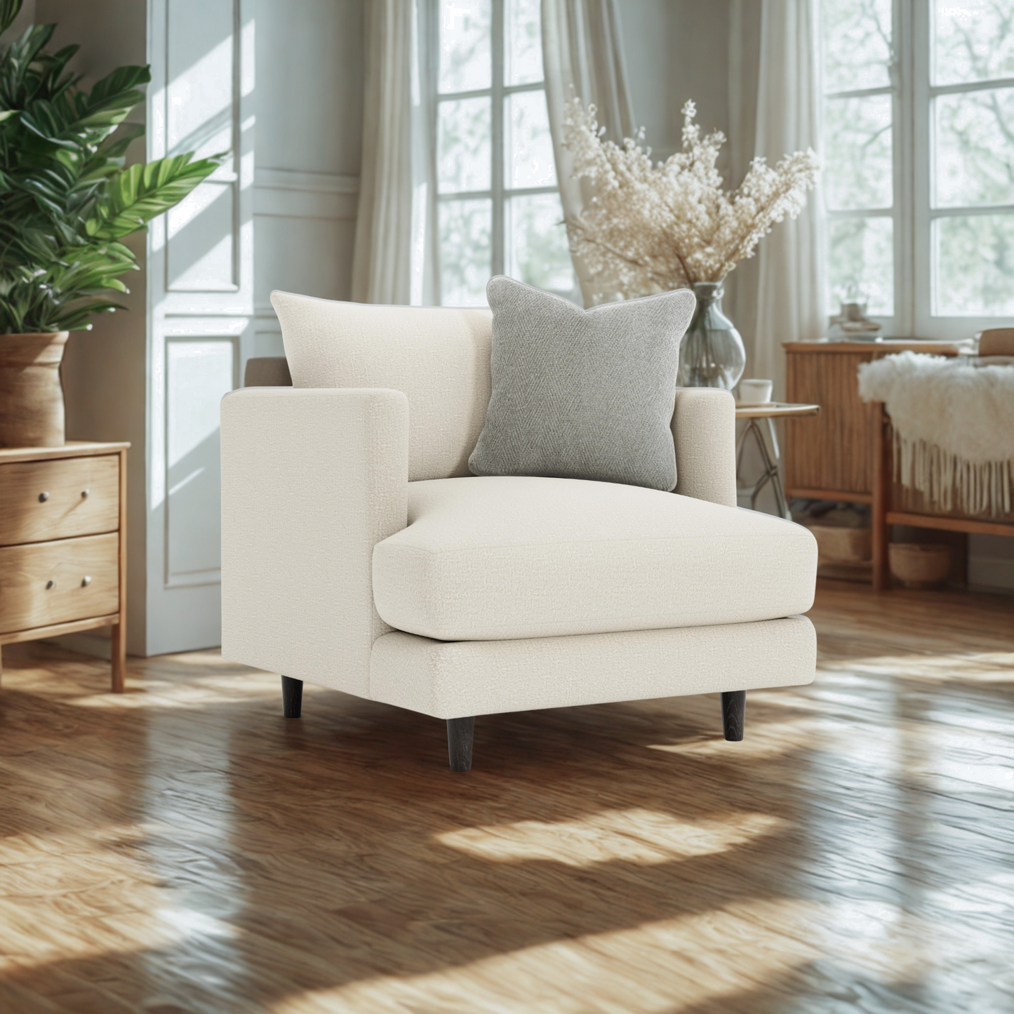 Bernhardt Colette Fabric Chair With Plush Feather Cushion