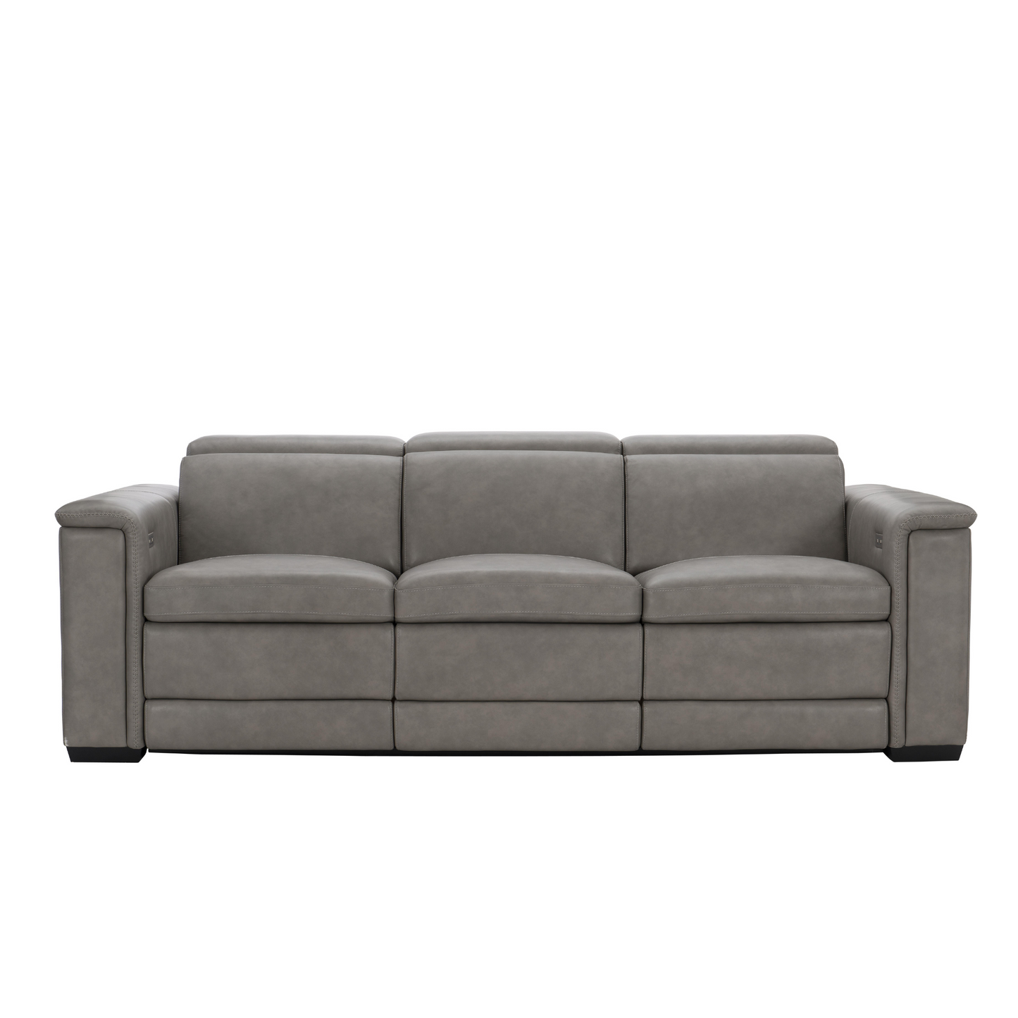 Bernhardt Lioni Gray Leather Power Motion Reclining Sofa