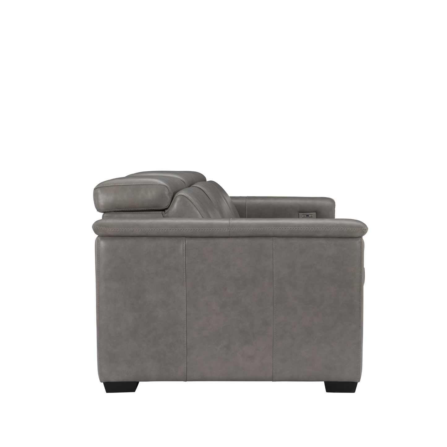 Bernhardt Lioni Gray Leather Power Motion Reclining Sofa