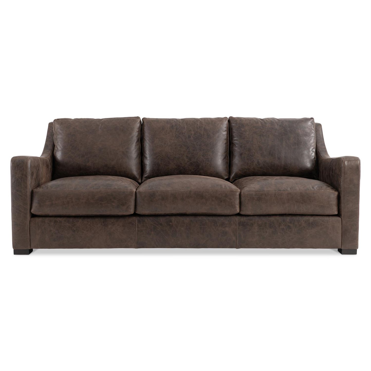 Ventura leather sofa full length view showing 3-seater capacity without pillow for comfort design furniture