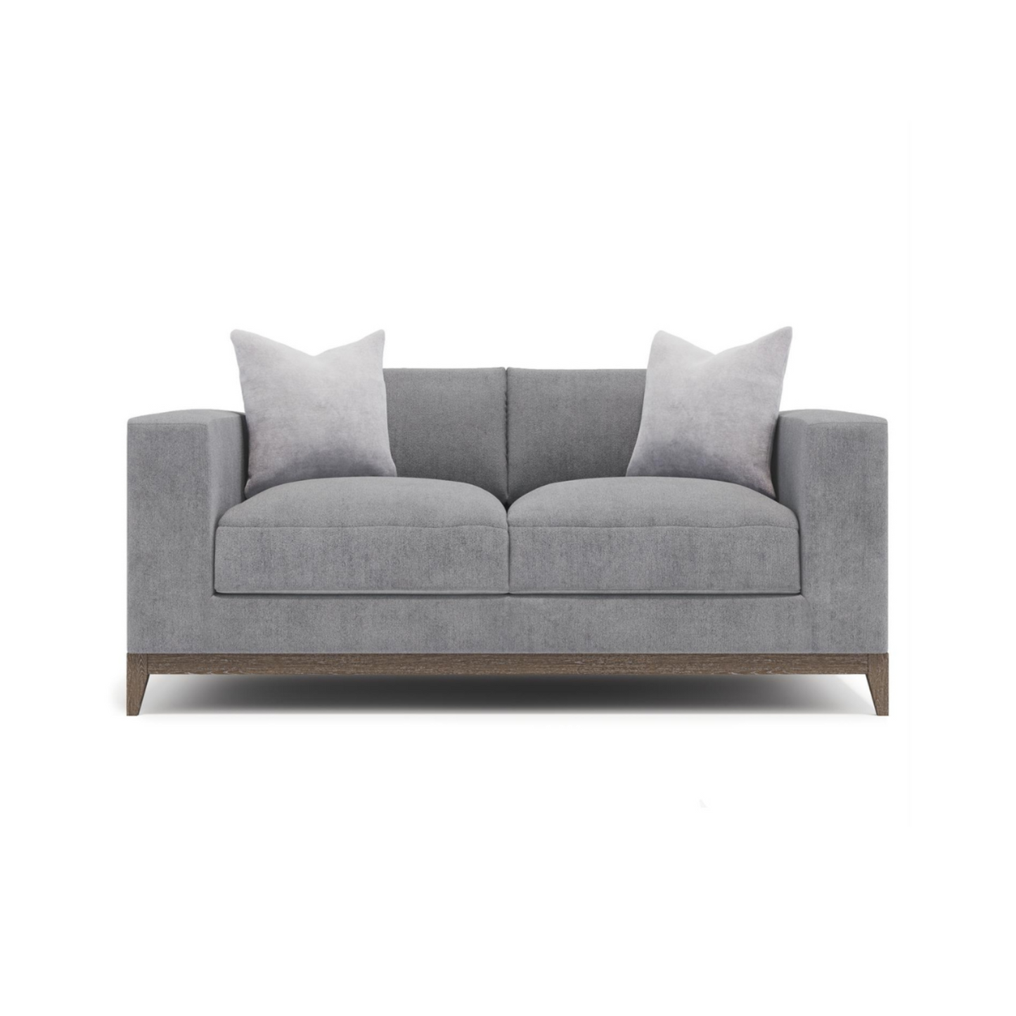 Bernhardt Noel Gray Fabric 2-Seater Loveseat Sofa with 2 Accent Pillows-ComfortFurniture