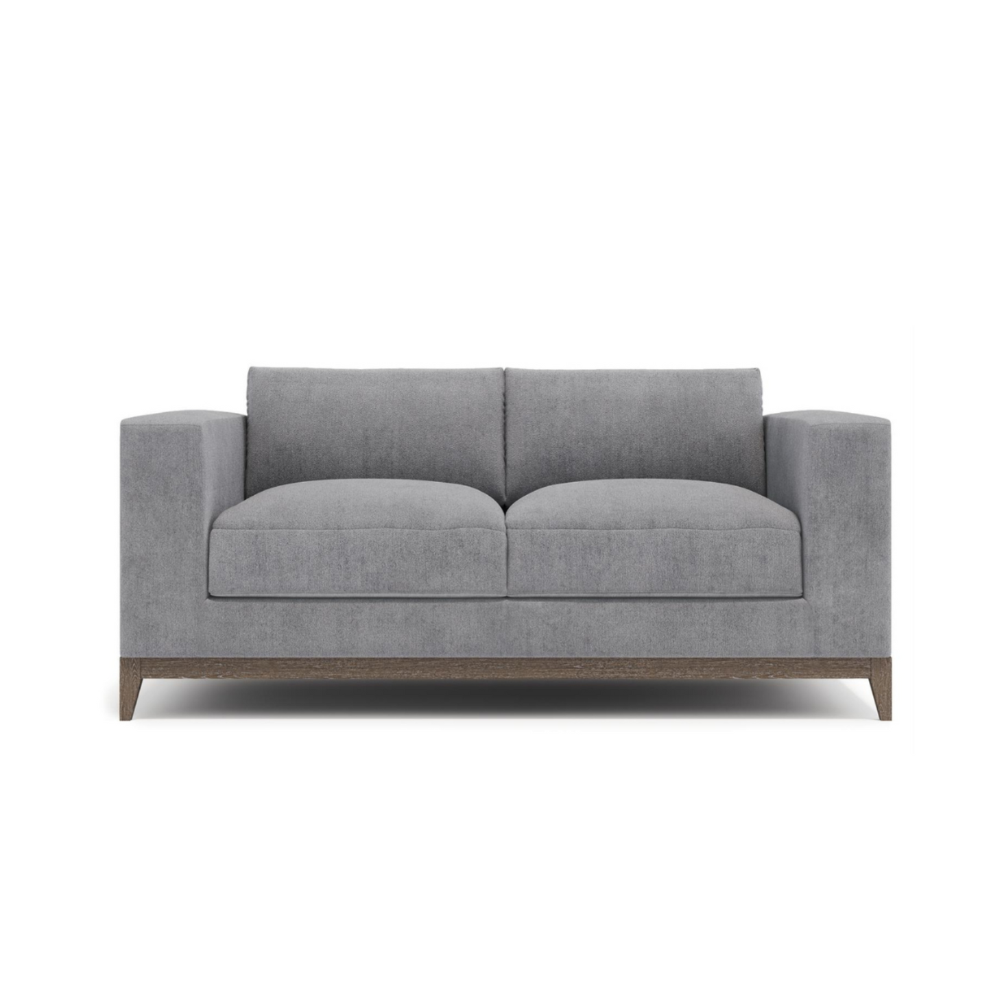 Bernhardt Noel Gray Fabric 2-Seater Loveseat Sofa with 2 Accent Pillows-ComfortFurniture