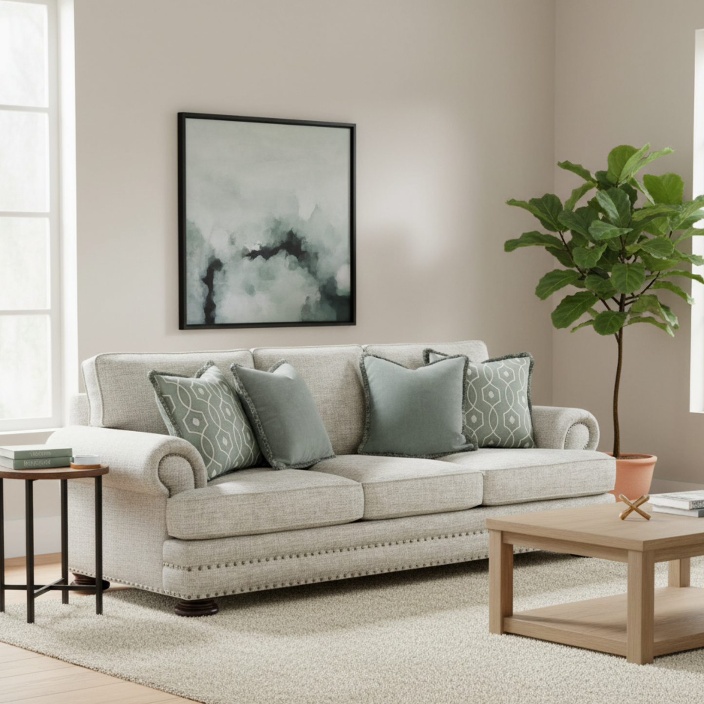 Bernhardt 3 seater Foster Sofa with Rolled Arms-ComfortDesign