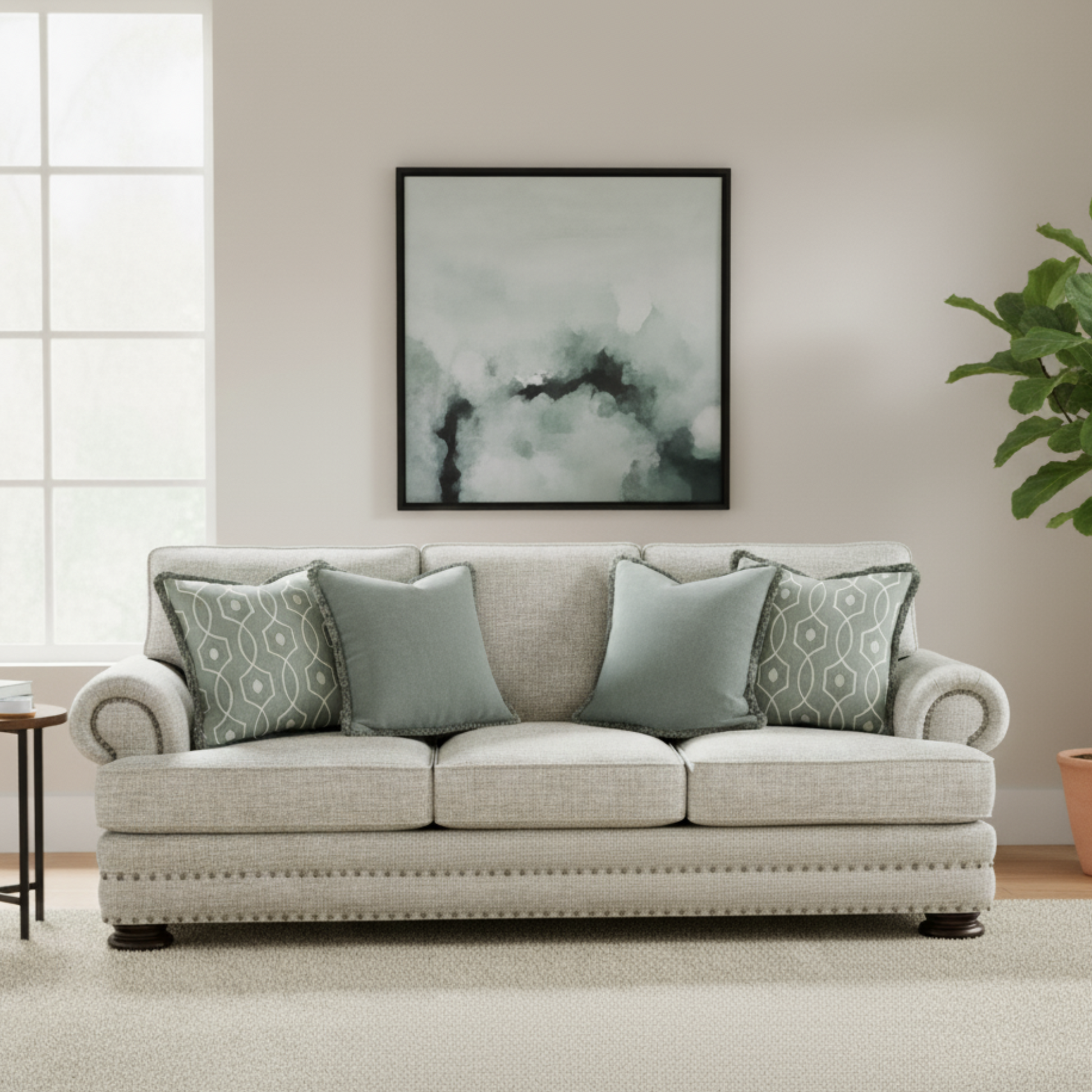 Bernhardt 3 seater Foster Sofa with Rolled Arms-ComfortDesign