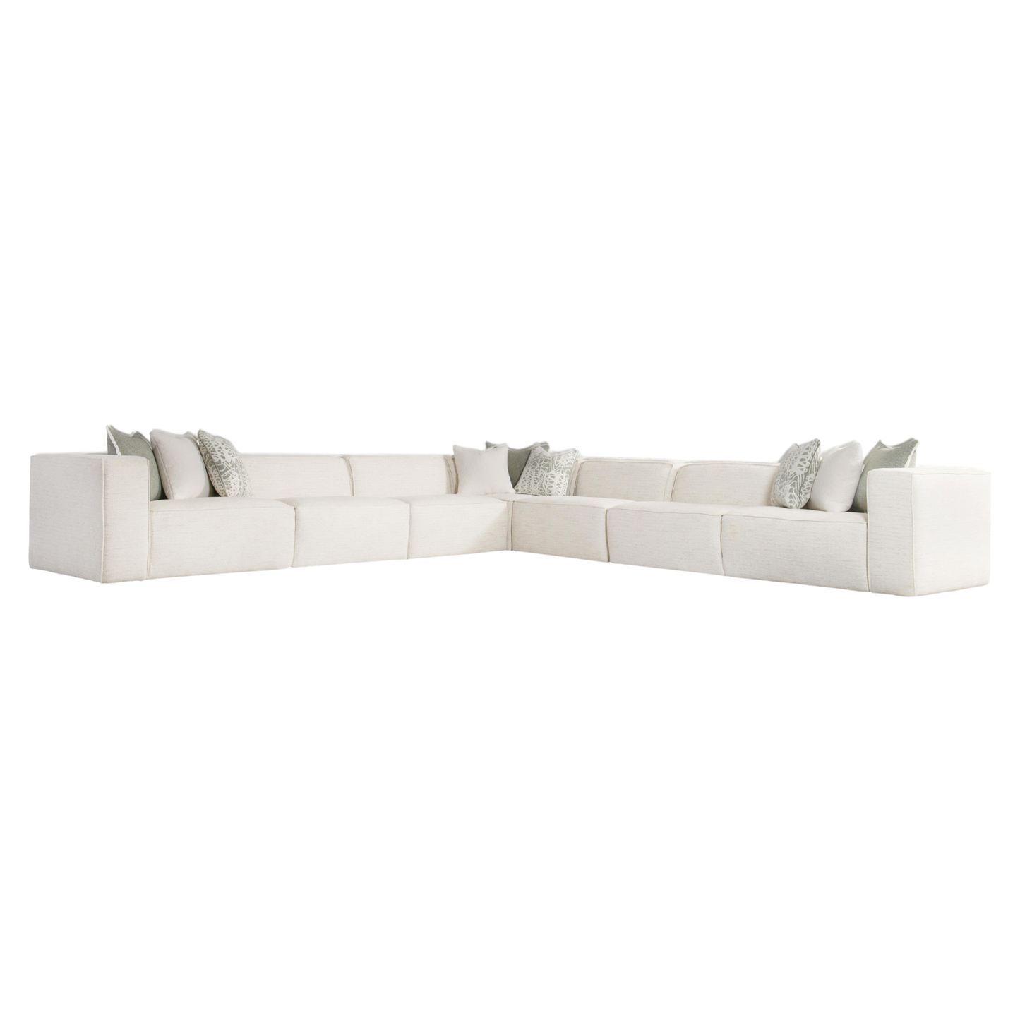 Bernhardt Bliss Cream Fabric Modular Sectional Sofa