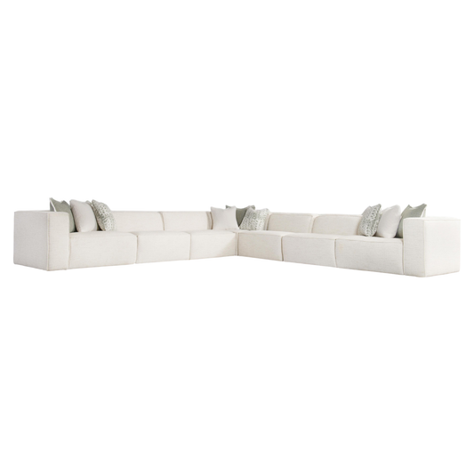 Bernhardt Bliss Cream Fabric Modular Sectional Sofa