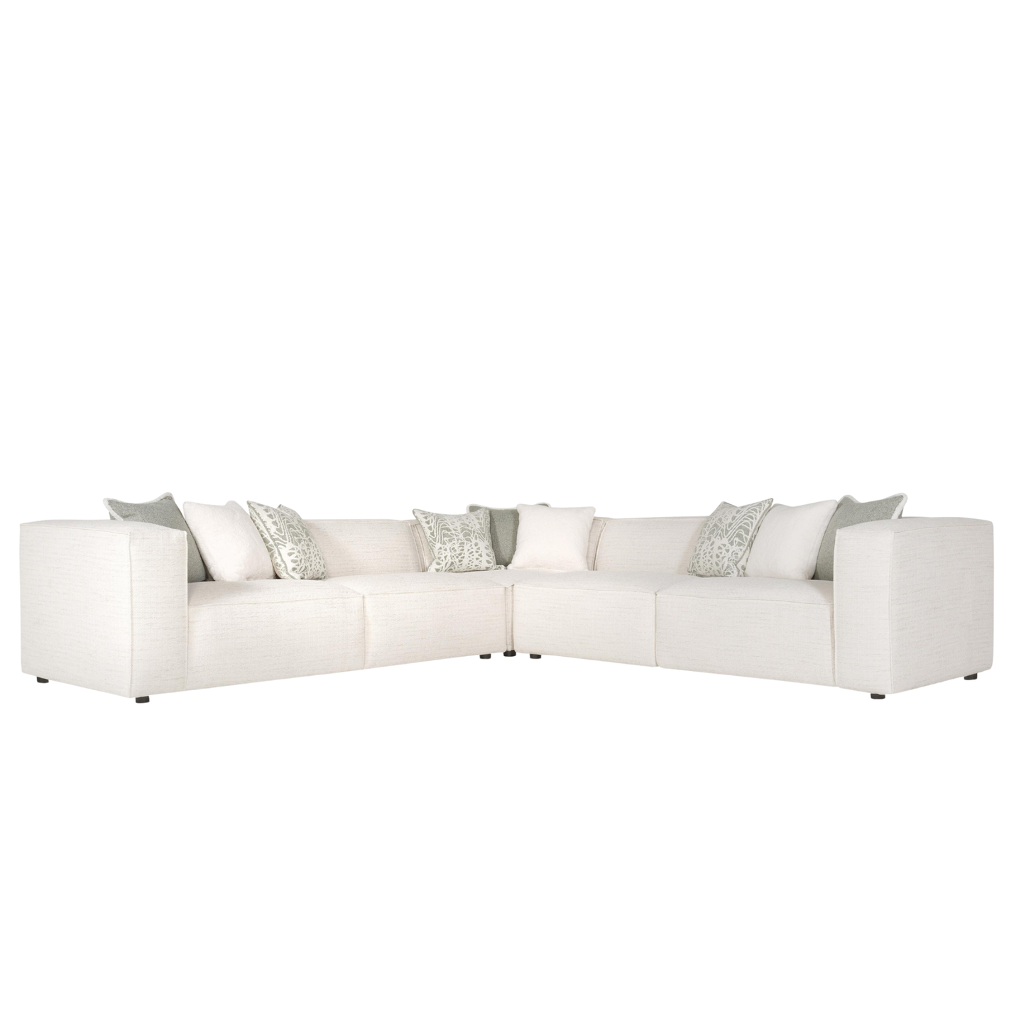 Bernhardt Bliss Cream Fabric Modular Sectional Sofa