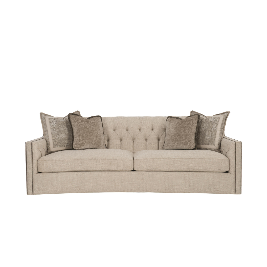 Bernhardt Candace 3-Seater Tufted Fabric Sofa With Reversible Seat Cushions