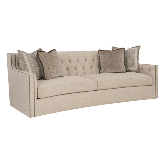 Bernhardt Candace 3-Seater Fabric Curved Tufted Sofa