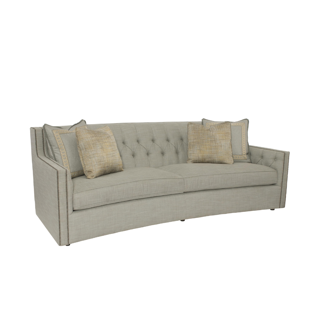 Bernhardt Candace 3-Seater Tufted Fabric Sofa With Reversible Seat Cushions