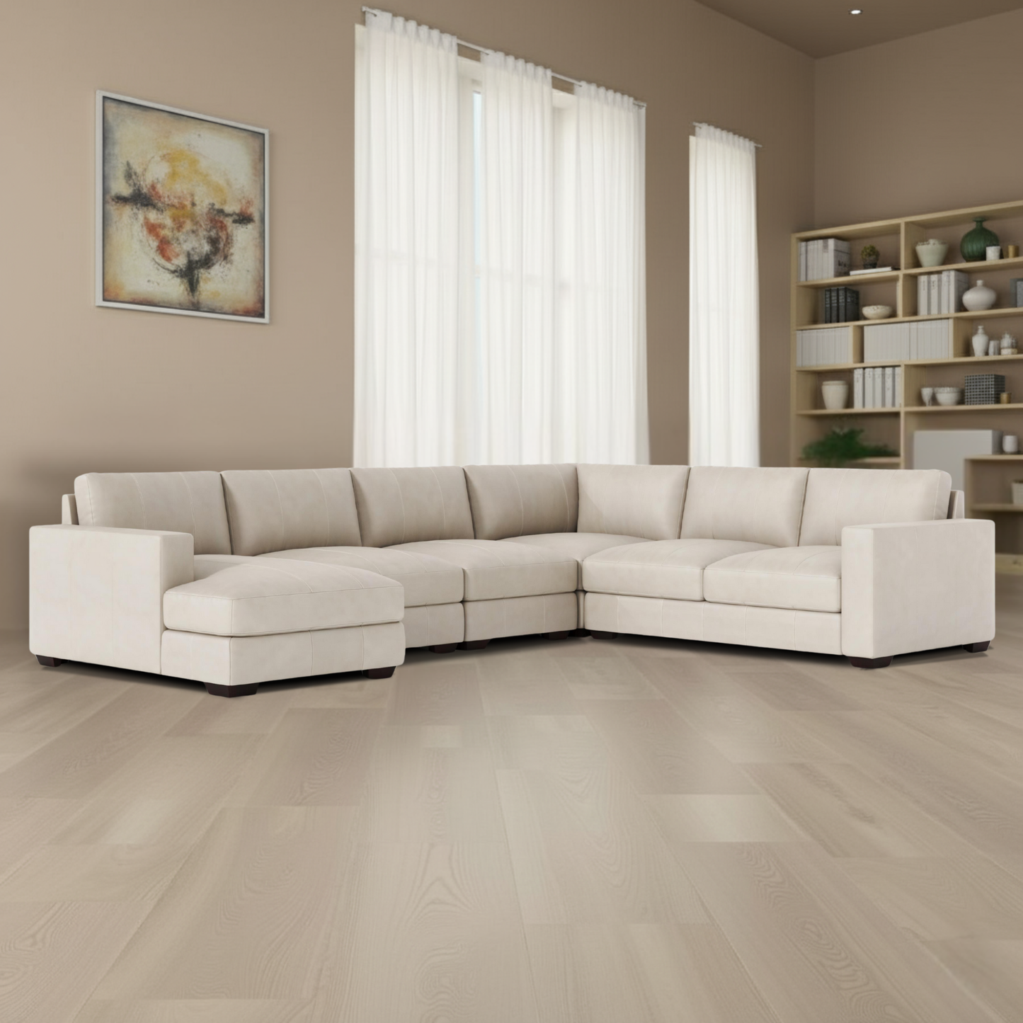 Bernhardt Dawkins 5 Pieces Sectional Sofa with Chaise