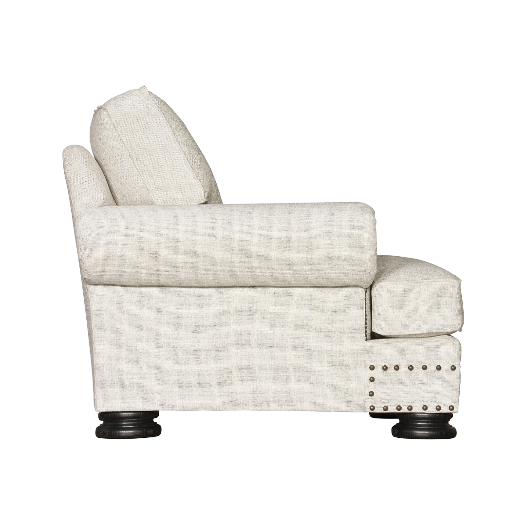Side View of Bernhardt Foster Fabric Chair with Spring Down Cushion-Comfort Furniture
