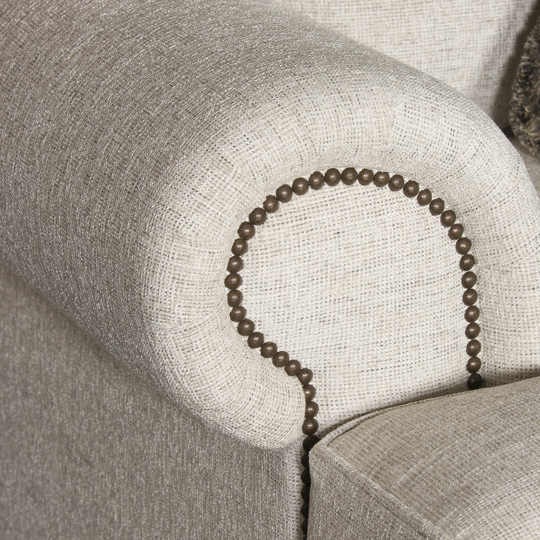 Close Up View of Bernhardt Foster Fabric Chair with Spring Down Cushion-Comfort Furniture