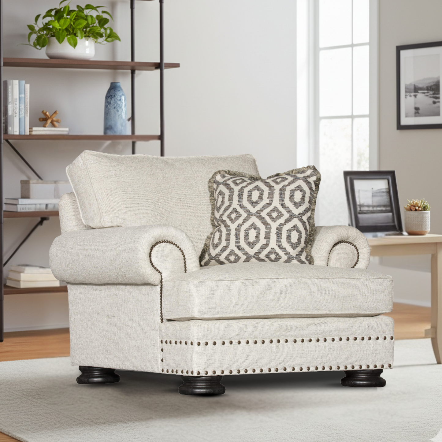 Bernhardt Foster Fabric Chair with Spring Down Cushion