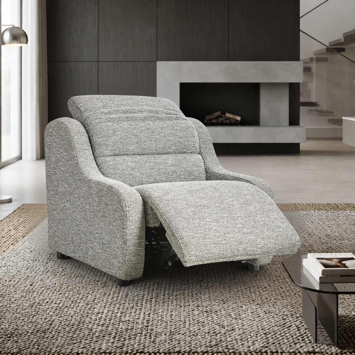 Bernhardt Gio Fabric Power Motion Recliner Chair with Power Controls