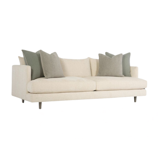 Bernhardt Living Colette White Cream Fabric Sofa
