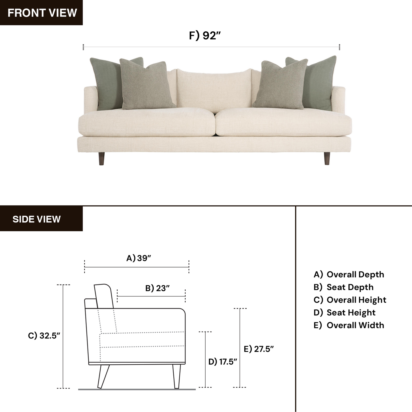 Bernhardt Living Colette White Cream Fabric Sofa