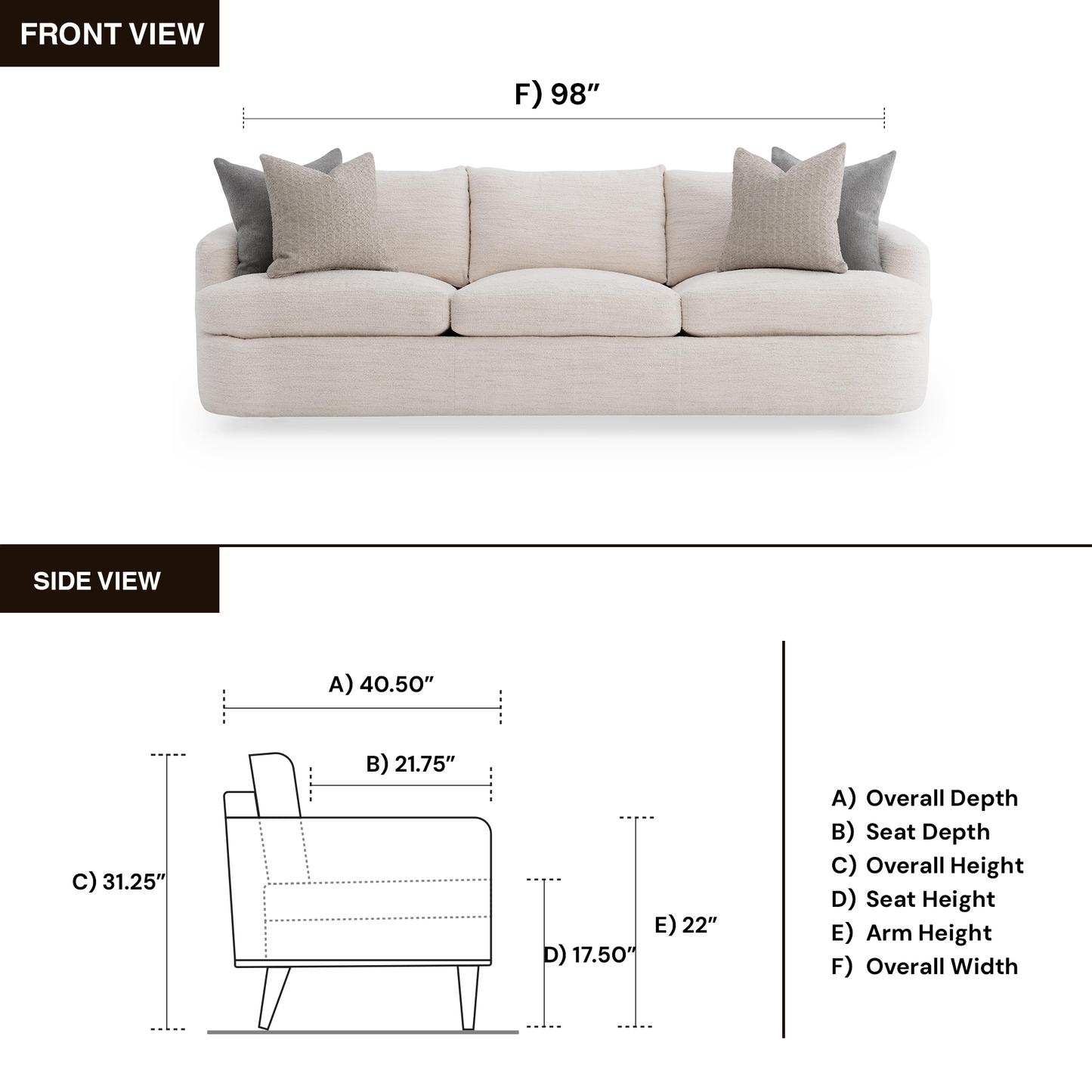 Bernhardt Living Jules Fabric 3 Seater Sofa-ComfortDesign