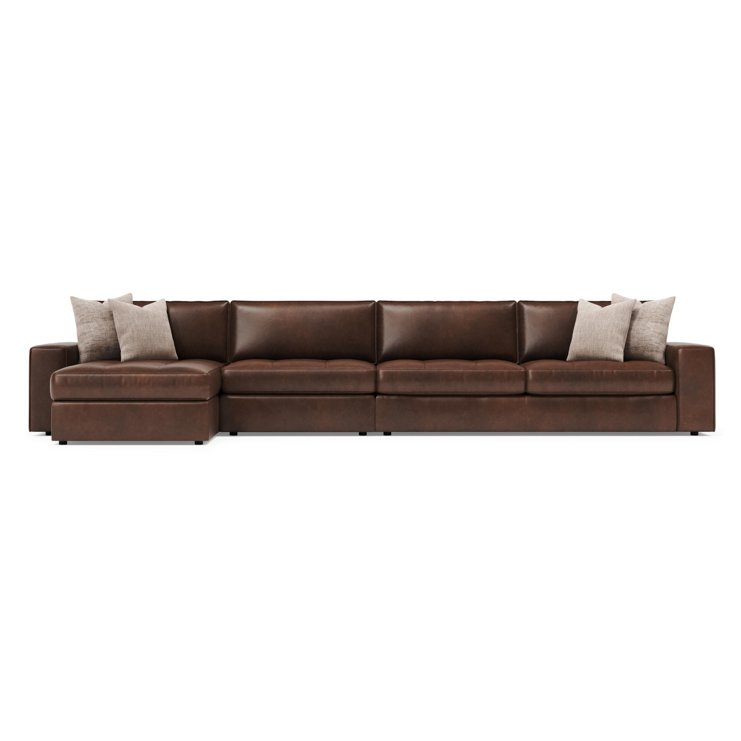 Bernhardt Nest Leather Modular Sectional Sofa with Chaise