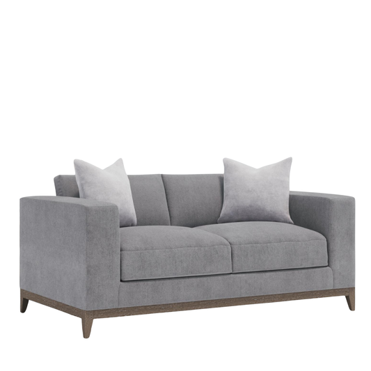 Bernhardt Noel Gray Fabric 2-Seater Loveseat with 2 Throw Pillows