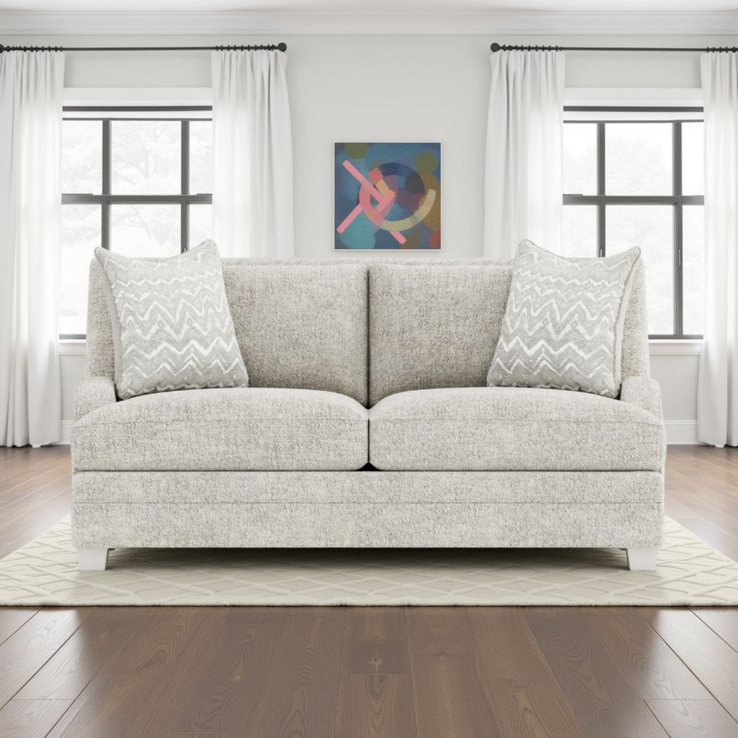 Bernhardt Rollins Gray Fabric Loveseat