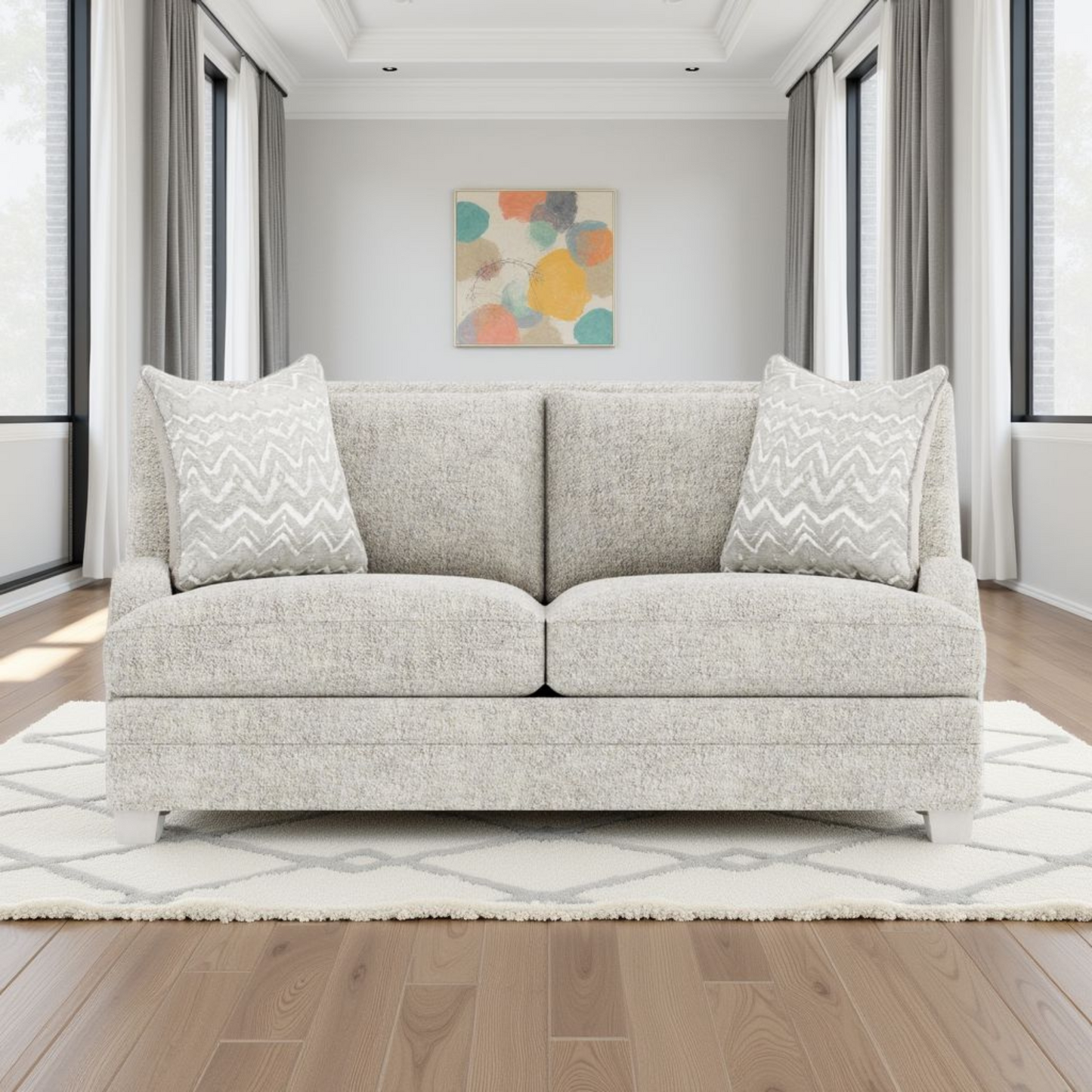 Bernhardt Rollins Gray Fabric Loveseat
