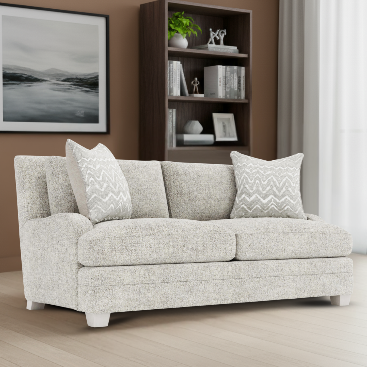 Bernhardt Rollins Gray Fabric Loveseat