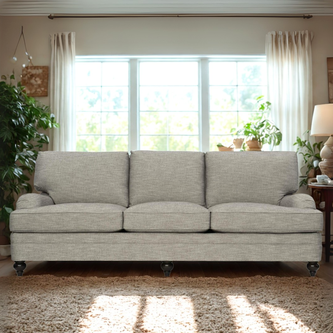 Bernhardt Tarleton 3 Seater Fabric Sofa in Brown-Comfort Furniture