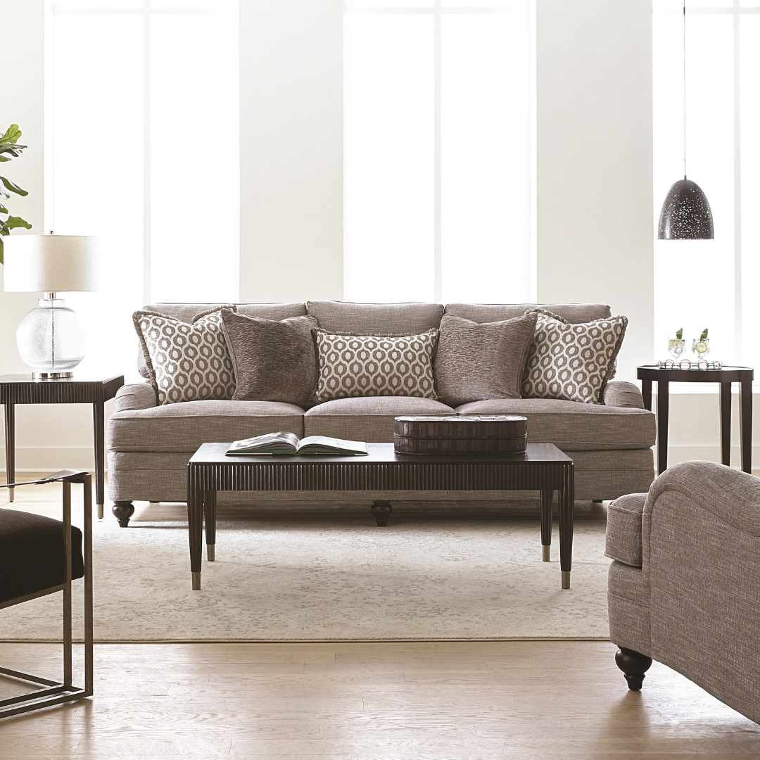 Bernhardt Tarleton 3 Seater Fabric Sofa in Brown-Comfort Furniture