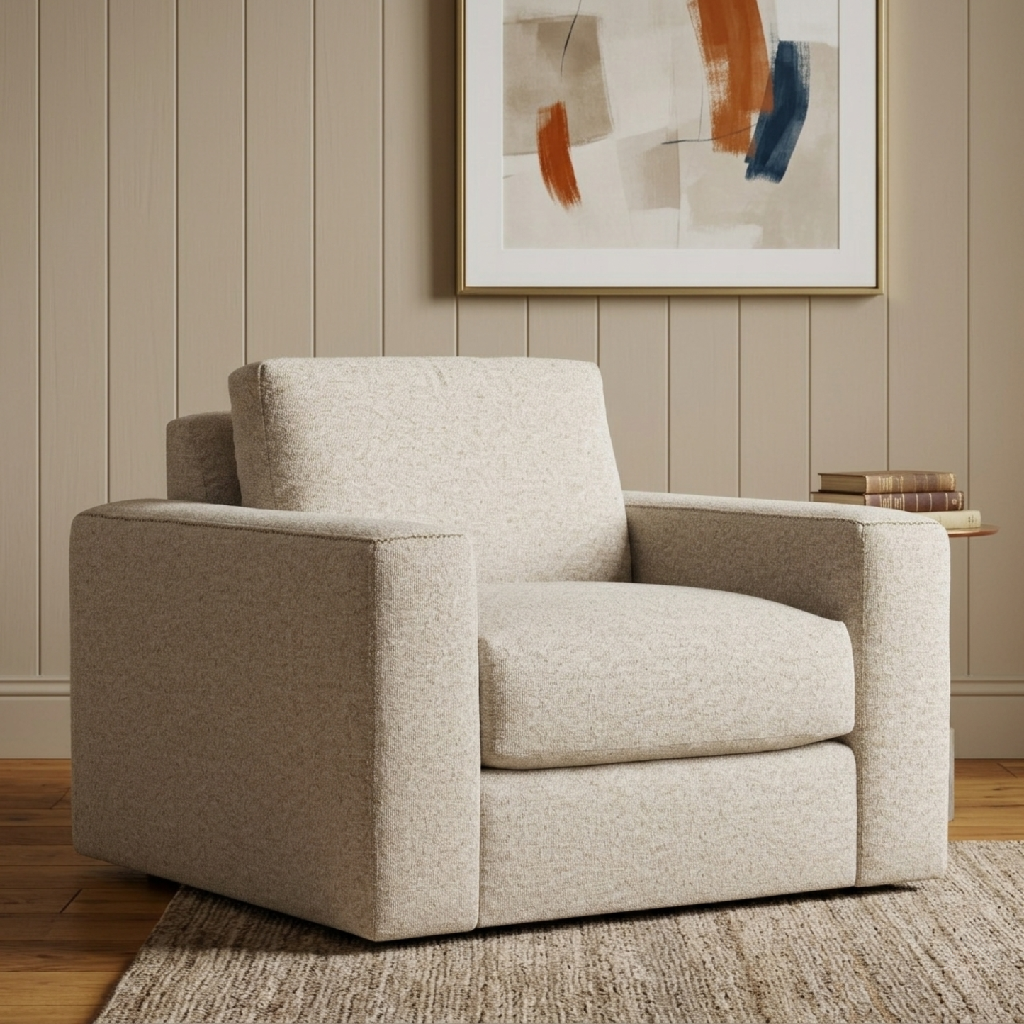 Bernhardt Vaughn Fabric Swivel Chair with Oversized Track Arm
