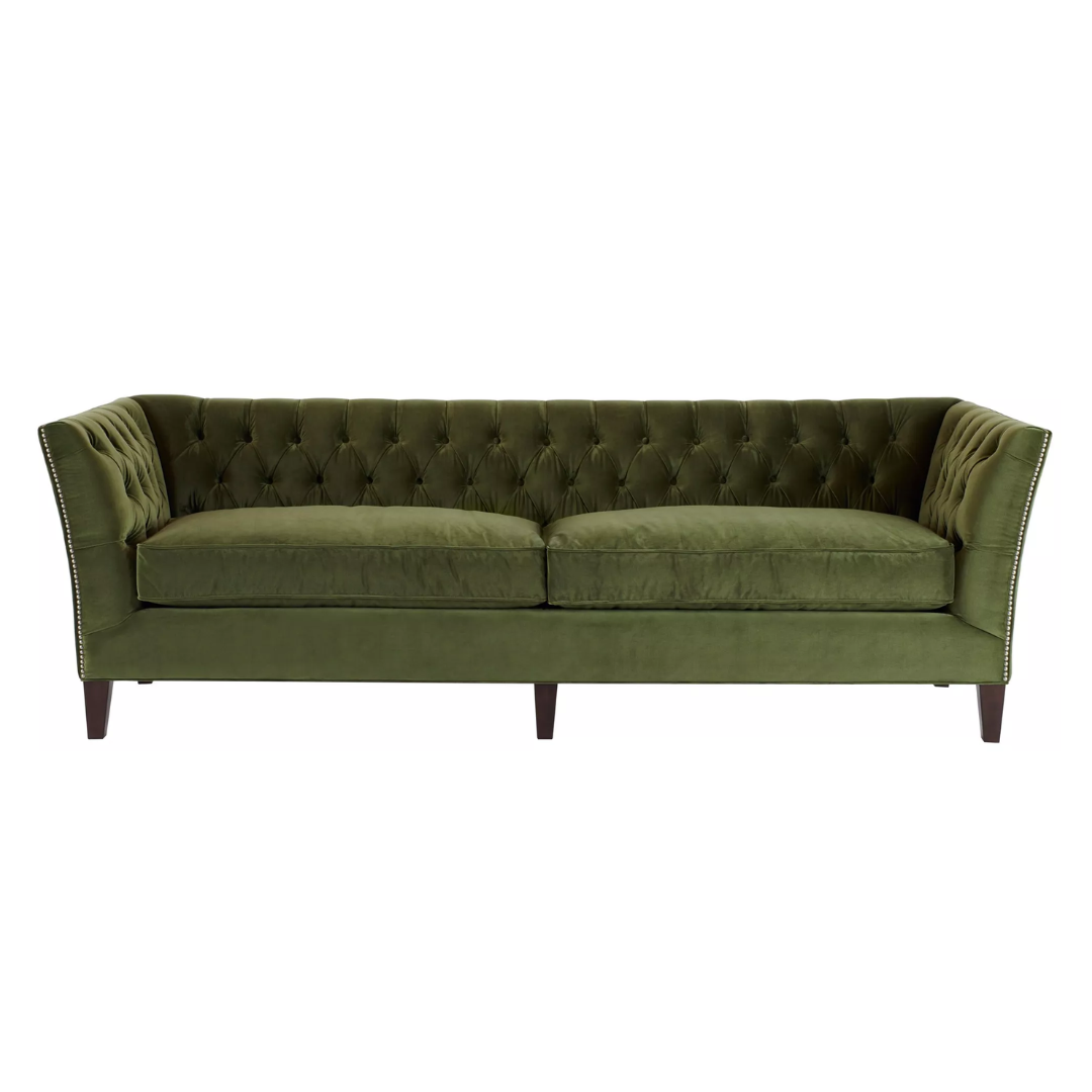 Universal Furniture Duncan 2-Seater Fabric Tufted Sofa in Green