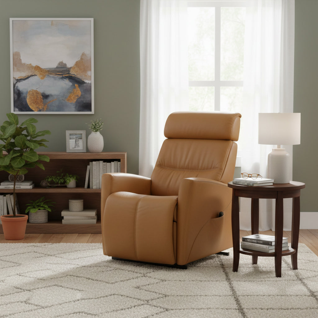 Fjords Milan Leather Lift Recliner Chair with Motorized Headrest