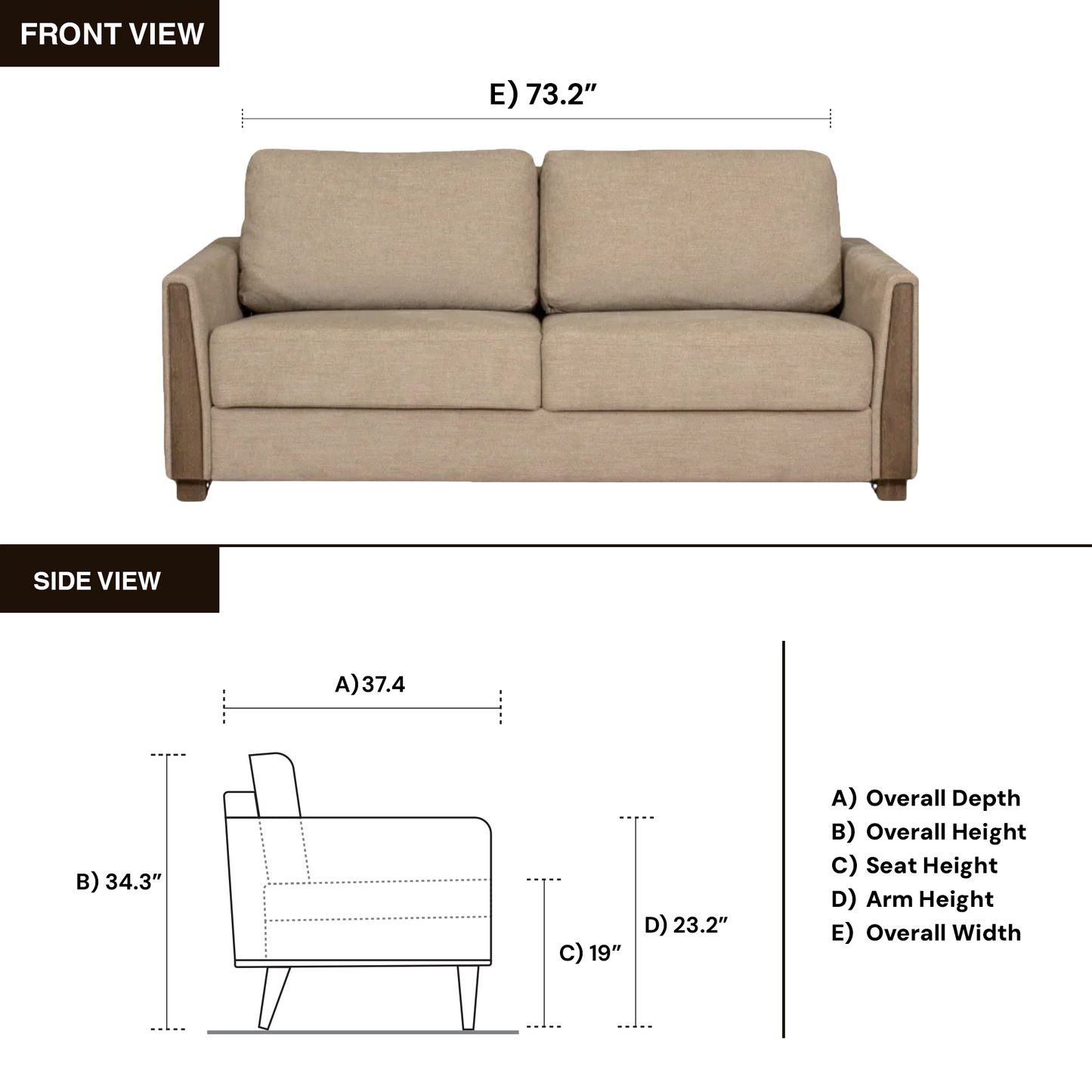 Fjords Luna Modern Cloud Fold Function Sleeper Sofa-ComfortDesign