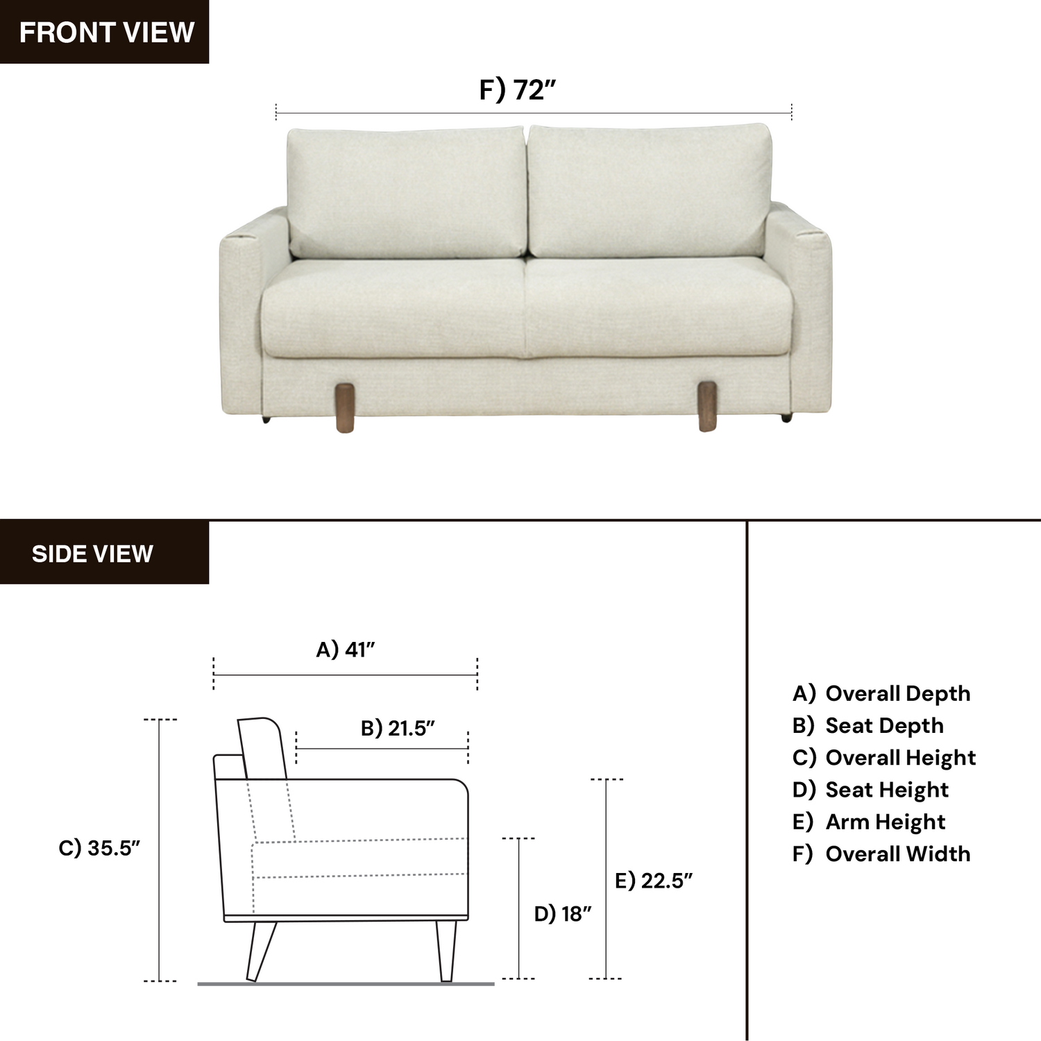 Fjords Nordic Rest Nora Fabric Queen Sized Sleeper Sofa-ComfortDeign