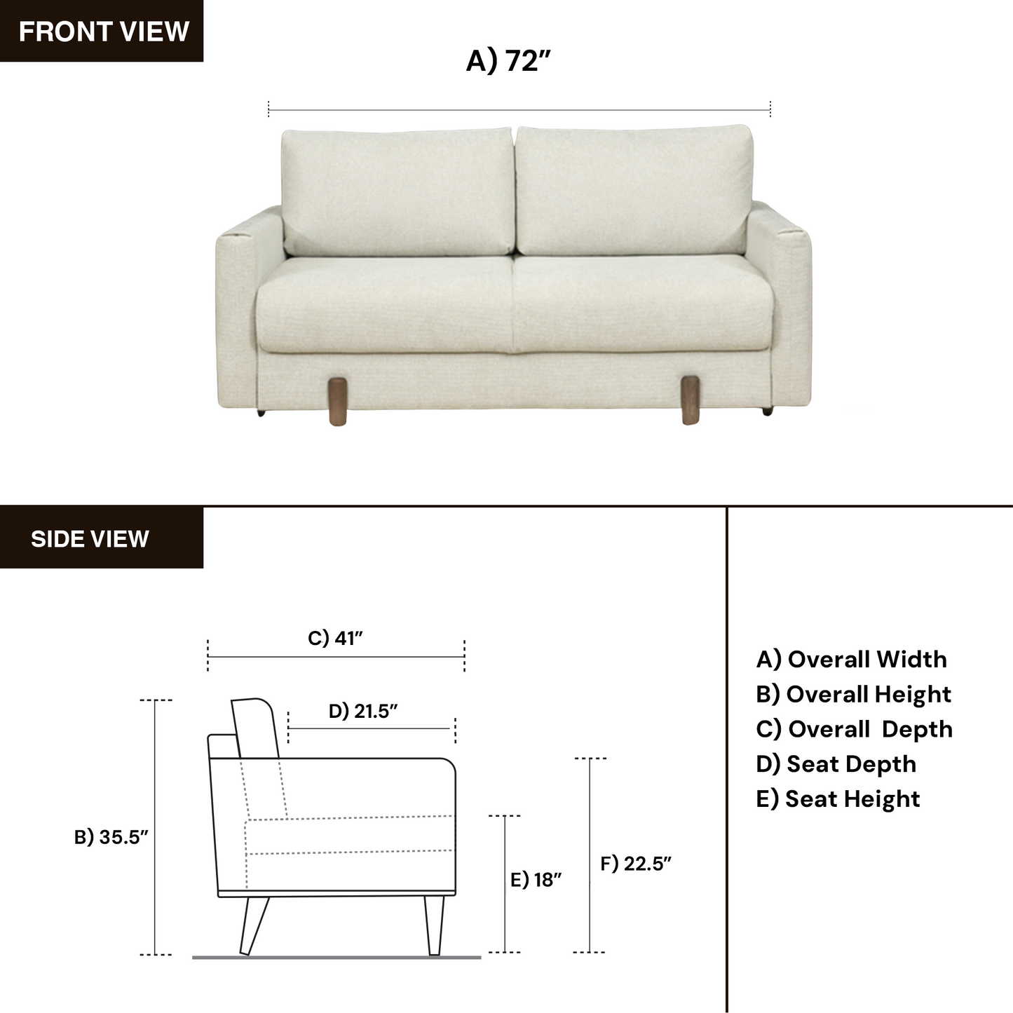 Fjords Nordic Rest Nora Fabric Queen Sized Sleeper Sofa-ComfortDeisgn