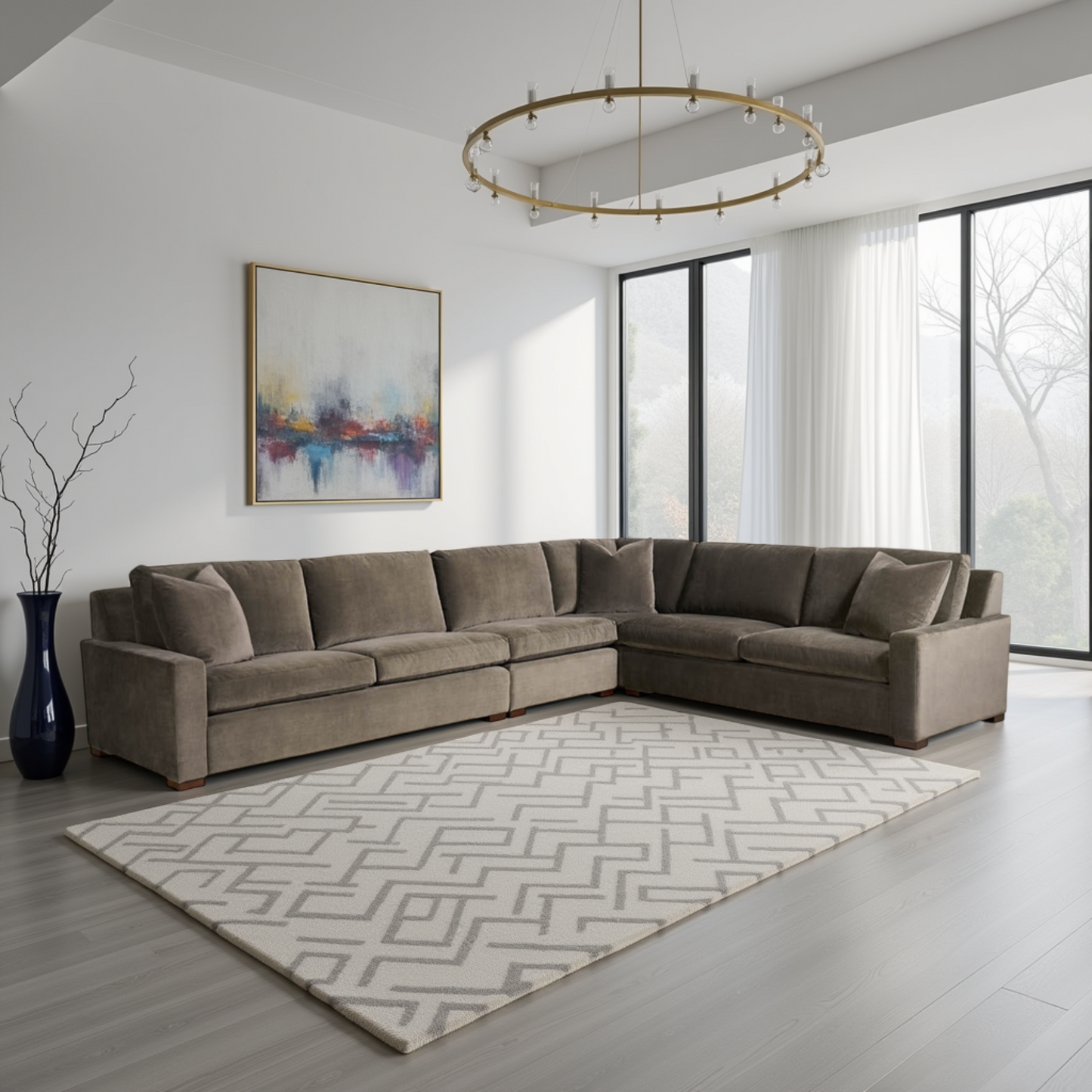Universal Fletcher 4 Piece Sectional Sofa Modern Comfortable Spacious