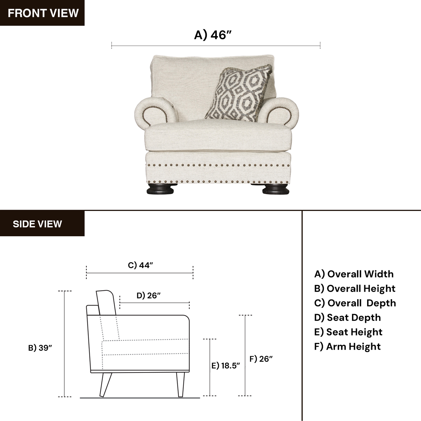 Bernhardt Foster Fabric Chair with Spring Down Cushion