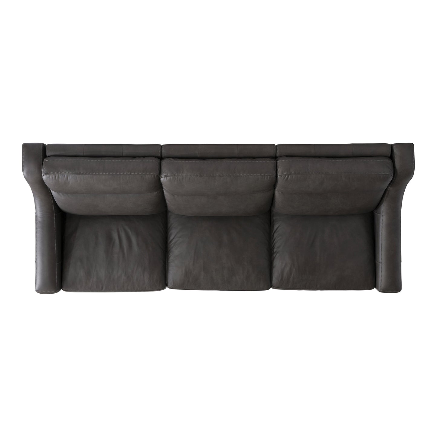 Bernhardt Living Germain Leather Gray Power Motion Sofa