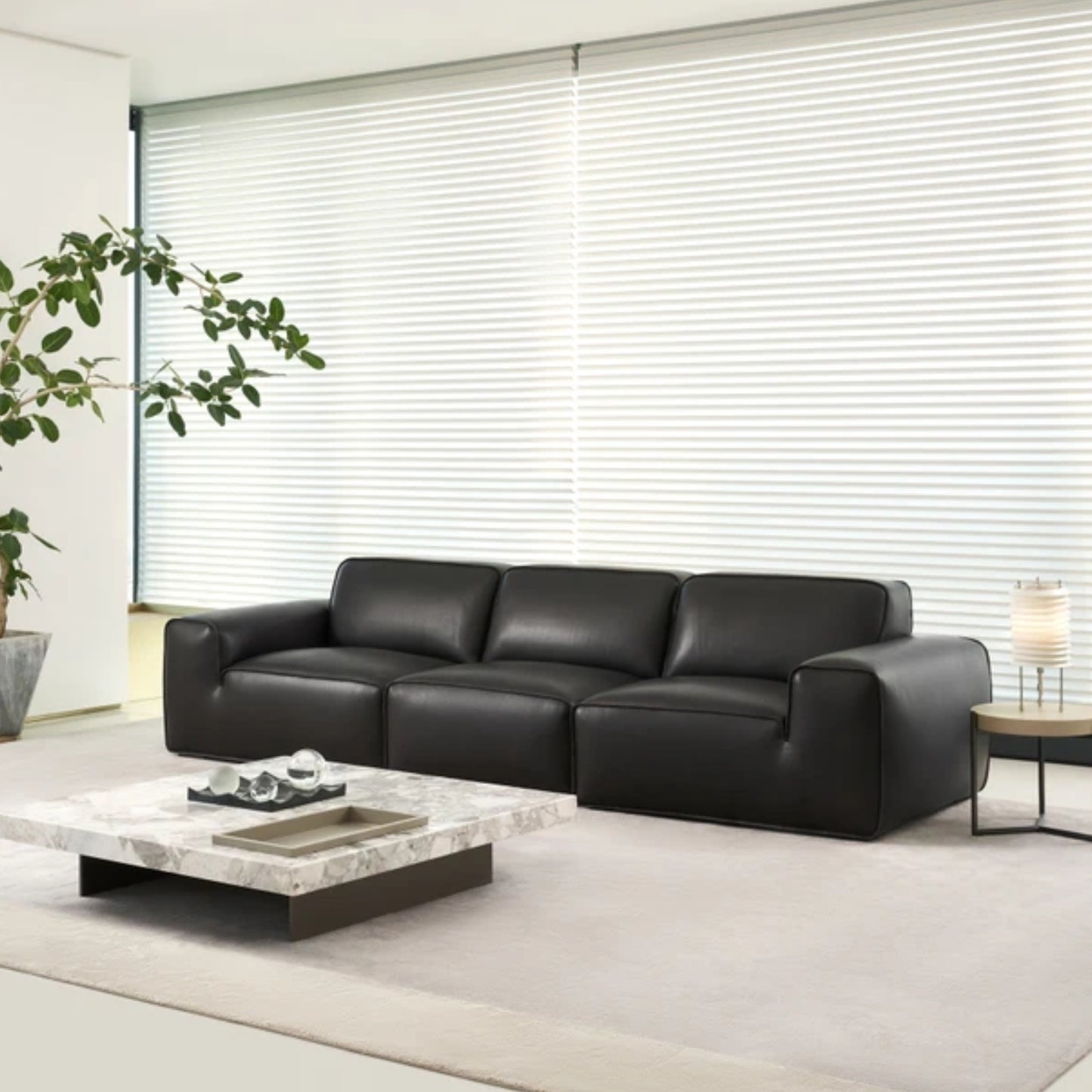 Gio Italia Westaro Oversized Leather Sofa with Deep Seating