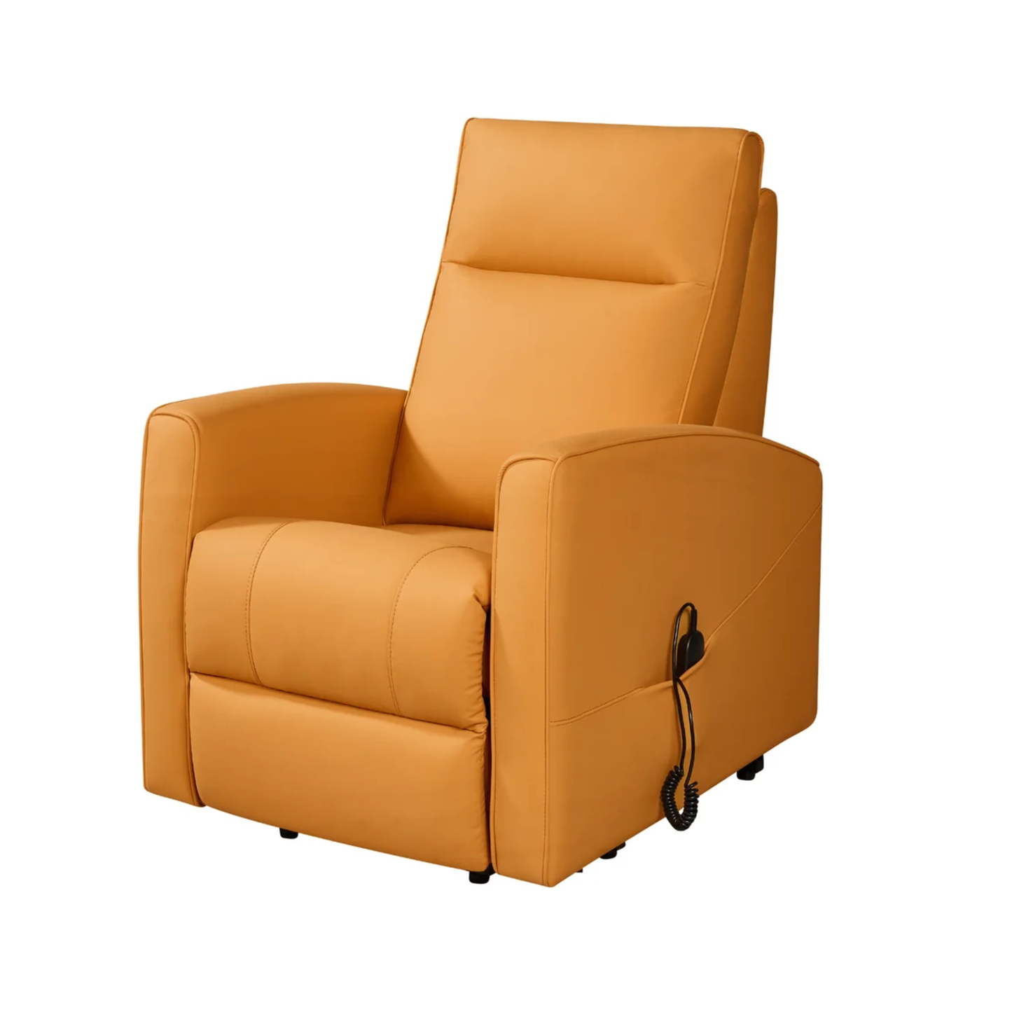 Klaussner Calessin Chestnut Orange Leather Recliner Lift Chair