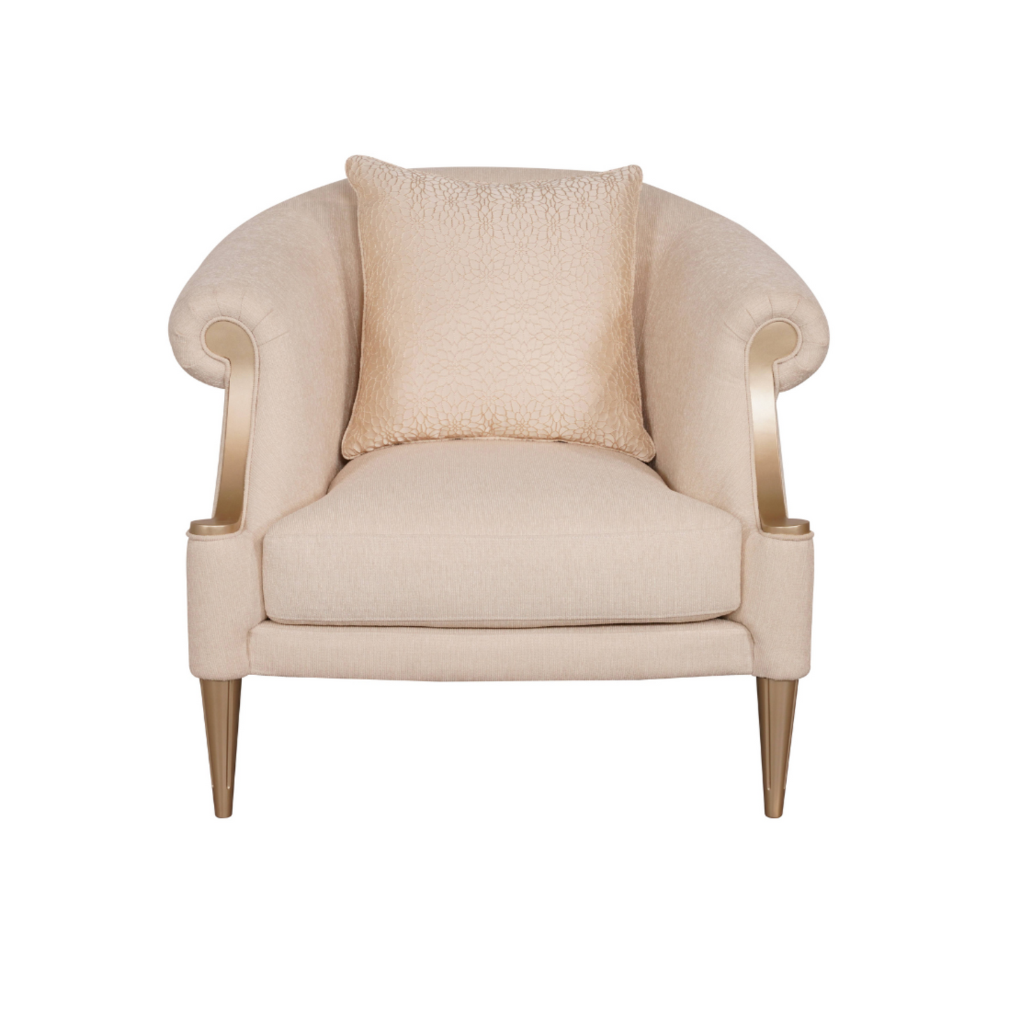 Klaussner Clarkson Armchair with Curved Rolled Arms-Comfort Furniture