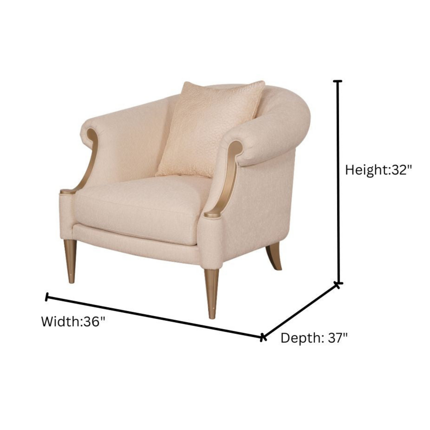 Klaussner Clarkson Armchair with Curved Rolled Arms-Comfort Furniture