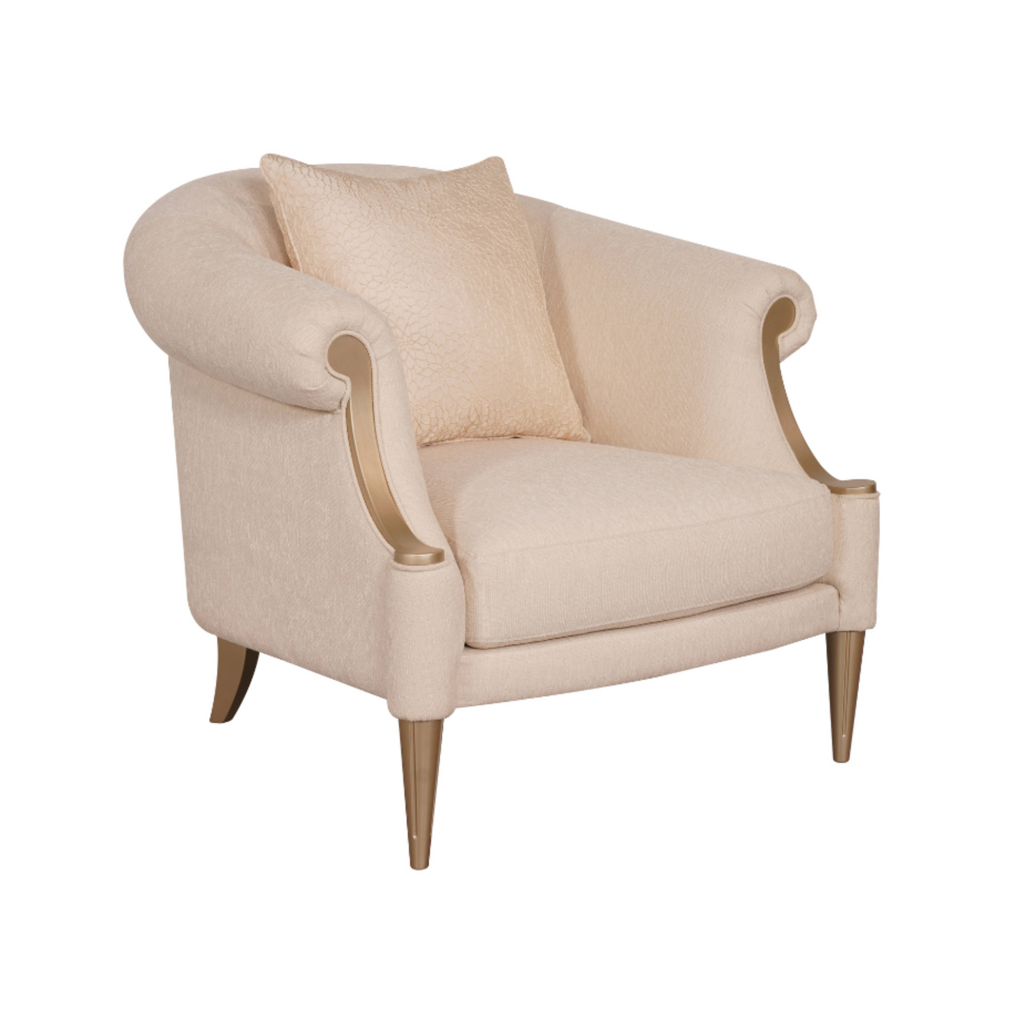 Klaussner Clarkson Armchair with Curved Rolled Arms-Comfort Furniture